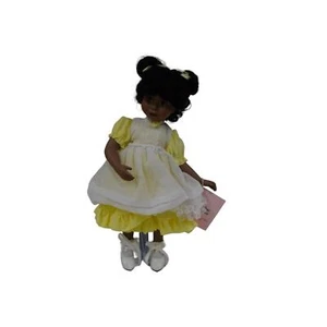 Vintage 13" Porcelain Doll Paradise Galleries African American w Stand FR10 - Picture 1 of 10