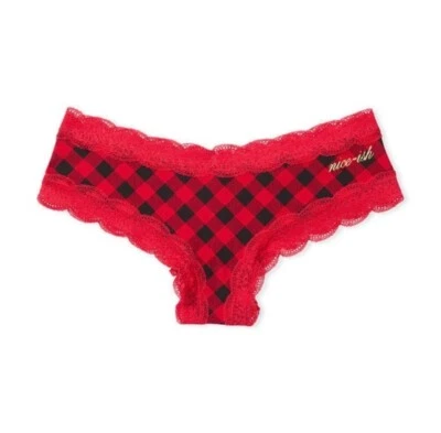 Victoria’s Secret Pink Cotton Lace-Trim Cheeky Cheekster Panty Underwear. NWT - Image 1 of 4