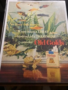 Vintage 1952 Old Gold Cigarettes Tropical Aquarium ad - Picture 1 of 1