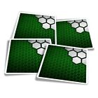 4x Square Stickers 10 cm - Green Silver Gamer IT  #3876
