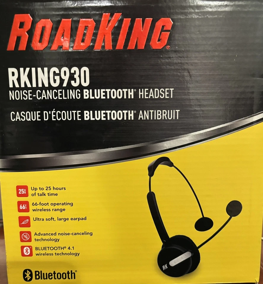 OpenBox  Road King Bluetooth Headset RKING930 NoiseCanceling 10hr TalkTime 33 FT - Image 1 of 1