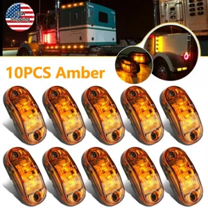 10PCS Marker Lights 2.5" LED Truck Trailer Oval Clearance Side Lamp Amber Yellow - Picture 1 of 12