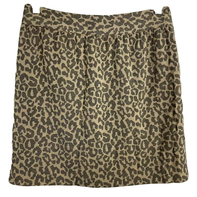 Falda Banana Republic Mujer Talla 2 Beige Leopardo Lápiz Mini Forrada Suave Carrera Foto 1 de 4