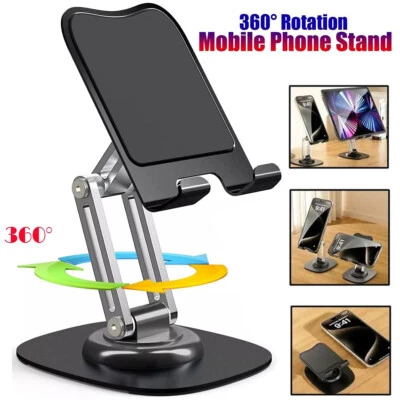 Universal Adjustable Tablet Mount Cell Phone iPad iPhone Desk 360 Rotate Holder - Image 1 of 4