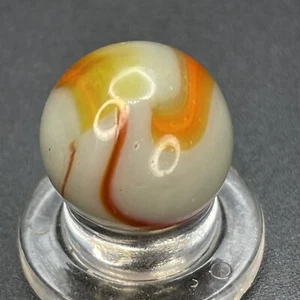 Peltier UV Active Gray Base Orange & Red Marble Vintage Marbles 0.551” - Picture 1 of 14