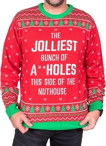 Unisex 1980s Christmas Vacation Movie "Jolliest Bunch Of" Ugly Christmas Sweater - Picture 1 of 12