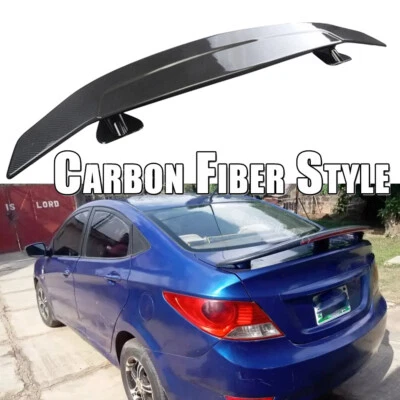 For Hyundai Accent 46" Carbon Style Rear Boot Trunk Spoiler GT-Style Racing Wing Foto 1 de 4