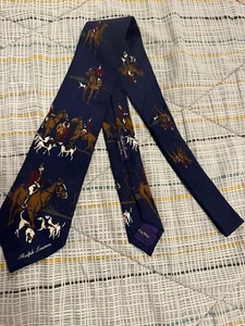 Ralph Lauren Purple Label Collection - Corbata azul para jugador de pony/polo - Imagen 1 de 7