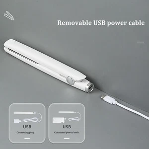 7.48"L Cordless USB Rechargeable 2-in-1 ABS Flat Hair Straightening Curling Iron - Picture 1 of 10