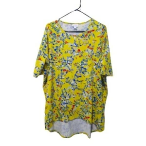 LuLaRoe Irma Women's Yellow Floral Hi-Low Top, Size XL - Picture 1 of 3