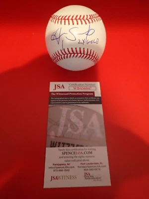 Hope Solo Signed MLB Baseball W/ 2 X GOLD JSA WB456847 - Image 1 of 3