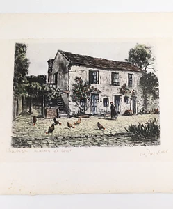 Maurice Jacques Radierung "Barbizon, maison de Corot" koloriert 23,5×18 cm - Bild 1 von 7