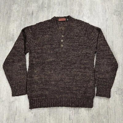 ВИНТАЖНЫЙ HENRY GRETHEL ОБОРУДОВАНИЕ 80-Х БУКЛ ВЯЗАНЫЙ HENLEY СВИТЕР FUNKY МУЖСКОЙ M РЕТРО - Изображение 1 из 4