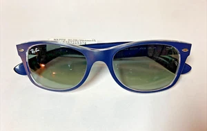 52 mm New RAY-BAN RB2132 6053/71 Sunglasses WAYFARER Matte Blue/Clear 52-18-145 - Picture 1 of 6