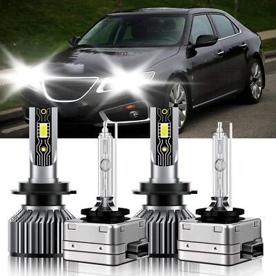 Para Saab 9-5 2003-2007 Bombilla Faro LED HID Luz Alta Baja Super Brillante Blanco Foto 1 de 4