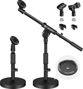 Microphone Stand Desk Adjustable: Boom Arm Mic Stand Desktop with 2 Mic Clips Re - Picture 1 of 8