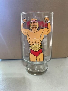 RARE Vintage WWE WWF Hulk Hogan Hulkamania 7" 32 oz. Glass 1985 - Picture 1 of 2
