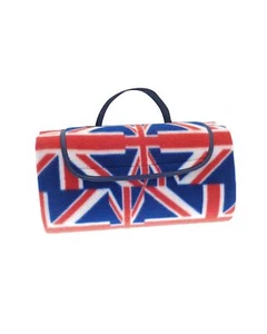 Union Jack Fleece Picnic Blanket - 130cm x 130cm Party VE Day NEW - Picture 1 of 1