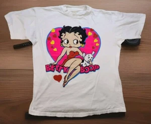 Vtg 90s Betty Boop Adult T Shirt Large Hearts Puppy Sexy Single Stitch  - Picture 1 of 14