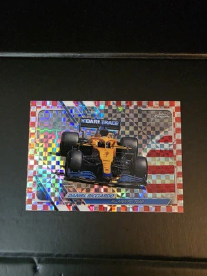 2021 Topps Chrome Formula 1 Daniel Ricciardo Red Checker Refractor #100 /5 - Image 1 of 2