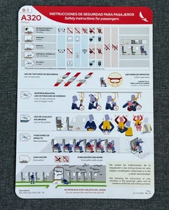 Safety Card Avianca Colombia Airbus A320 Rev 01 - Picture 1 of 2