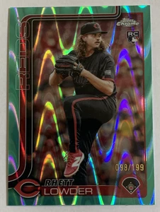 2025 Topps Chrome Aqua RayWave Refractor Rookie Rhett Lowder Cincinnati Reds 147 - Picture 1 of 3