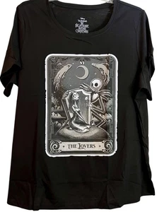 Nightmare Before Christmas Schwarz Halloween T-Shirt 2X The Lovers Tarotkarte Neu - Bild 1 von 17