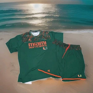 U of Miami Hurricanes Player Issued Training Fußball Shorts Shirt Set Herren 3XL - Bild 1 von 7