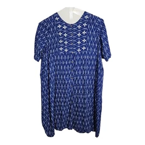 Marketplace Handwork of India Size 3W Tunic Shirt Dress Boho Cotton Embroidered - Imagen 1 de 9