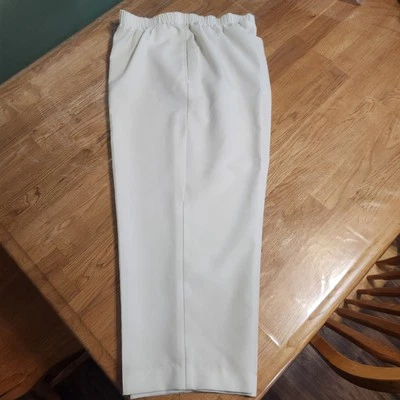 Womans Bon Worth White Size Large Petite Elastic Pants with Pockets - Image 1 of 4