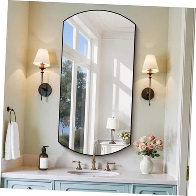 Espelho de parede oval preto 24x48 polegadas com 48 L x 24 W - Imagem 1 de 4