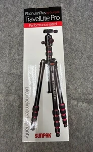 NIB Sunpak Platinum Plus TravelLite Pro 63” Reverse Folding Tripod - Picture 1 of 13