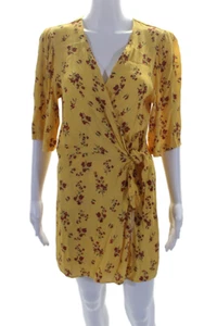 Thakoon Collective Womens Yellow Floral Wrap Dress Yellow Size 12 15806995 - Picture 1 of 5