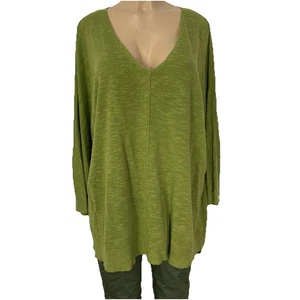 Camisa Suéter Túnica de Lino Cuello en V Oliva Eileen Fisher Para Mujer Talla L Informal Prendas para el torso - Imagen 1 de 14