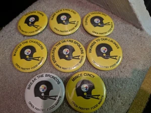 8-teiliges Set Pittsburgh Steelers offene Speisekammer Essen Marts Button Pins - Bild 1 von 2
