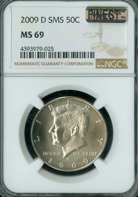 2009 D KENNEDY HALF DOLLAR NGC MS 69 SMS PQ MAC FINEST & SPOTLESS * - Image 1 of 2