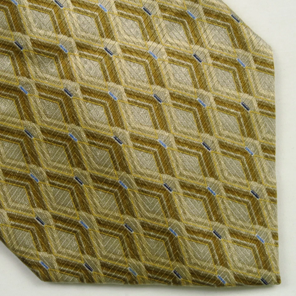 Corbata Van Heusen 3D Tejida Patrón Dorado Azul Para Hombre 60x3.75 Seda Larga Clásica Foto 1 de 4