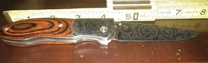 ROUGH RIDER  Engraved bolster Rich grain wood lockback knife  Engraved Blade - Picture 1 of 5