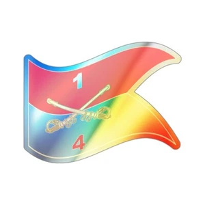 Holographic Die-cut Stickers - 4th Squadron, 1st Cavalry Regiment - Guidon - Wav - Picture 1 of 2