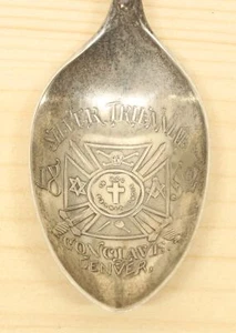 Cuchara de recuerdo cónclave trienal de plata esterlina Denver 1892, CO X053C - Imagen 1 de 6