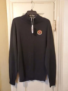 Cutter & Buck Harvard University Men’s 1/4 Zip Sweater Black Size Large - Picture 1 of 9
