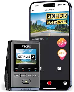 Dash Cam A119 Mini 2, STARVIS 2 Sensor, 2K 60Fps/Hdr 30Fps Voice Control Car Das - Picture 1 of 12