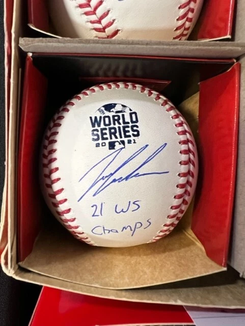 Balón WS firmado 2021 por Ian Anderson Braves con inscripción BAS Witness Foto 1 de 1