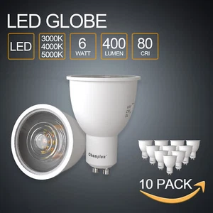 10PCS GU10 LED Spot Light Bulb 6W 3000K/4000K/5000K Tri-color Globes - Picture 1 of 7