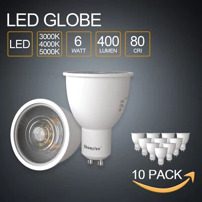 10PCS GU10 LED Spot Light Bulb 6W 3000K/4000K/5000K Tri-color Globes - image 1 of 4