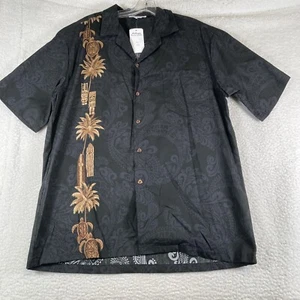 Camisa hawaiana negra para hombre Pacific Legend nueva con etiquetas, algodón, hecha en Hawai, talla L - Imagen 1 de 9