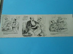 Caricature 19èm - 3 vignettes dont 1 sur les échecs - Foto 1 di 1