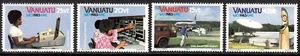 VANUATU 1983 SPACE WCY COMMUNICATION YEAR STAMP-ON-STAMP AIRCRAFT - Picture 1 of 1