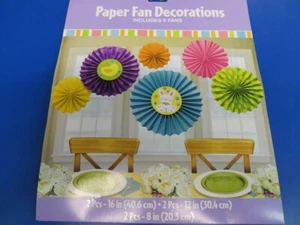 Easter Pastel Spring Carnival Holiday Party Hanging Paper Fan Decorations - Picture 1 of 1