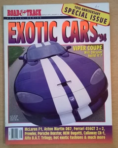 ROAD AND TRACK - Special Series : Exotic Cars 1994 (Viper, McLaren, Ferrari,...) - Imagen 1 de 24